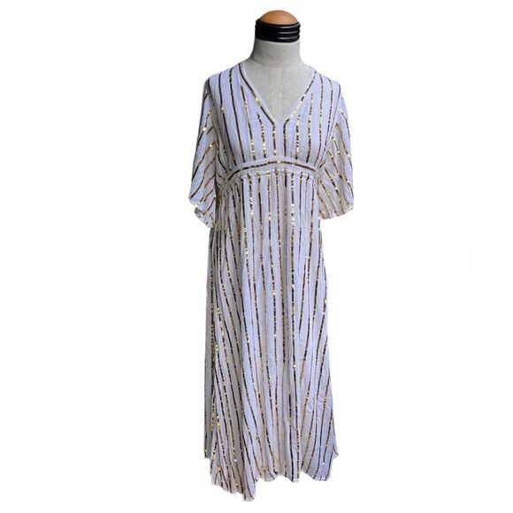 Revolve Sundress Carolina Dress in Off White & Gold one size - Picture 4 of 8
